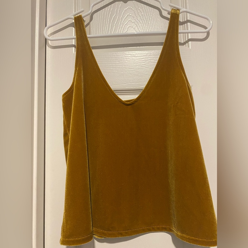 Velvet v-neck tank top